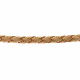 Klicken um zu vergrößern Lederkette geflochten 3.0mm mit Bajonettverschluss aus Edelstahl natur - 45cm