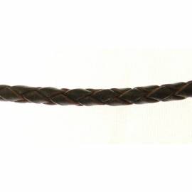 Klicken um zu vergrößern Lederkette geflochten 3.0mm mit Bajonettverschluss aus Edelstahl dunkelbraun - 40cm
