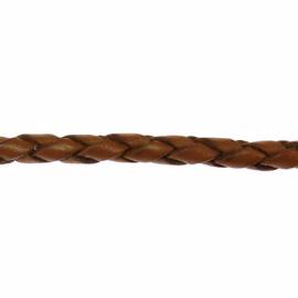 Klicken um zu vergrößern Lederkette geflochten 3.0mm mit Bajonettverschluss aus Edelstahl rotbraun - 40cm