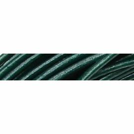 Lederkette 1.5mm mit Silberverschlu&szlig; kr�ft. dunkelgr�n - 45cm